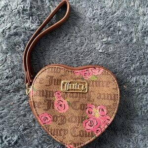Juicy Couture Brown Heart-Shaped Wristlet